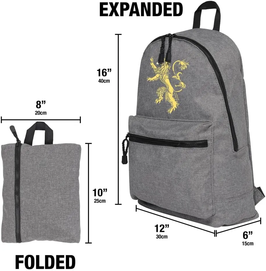 LOGOVISION Game of Thrones Lanister Sigil Lightweight Backpack for Work School Daily Use Packable for Travel