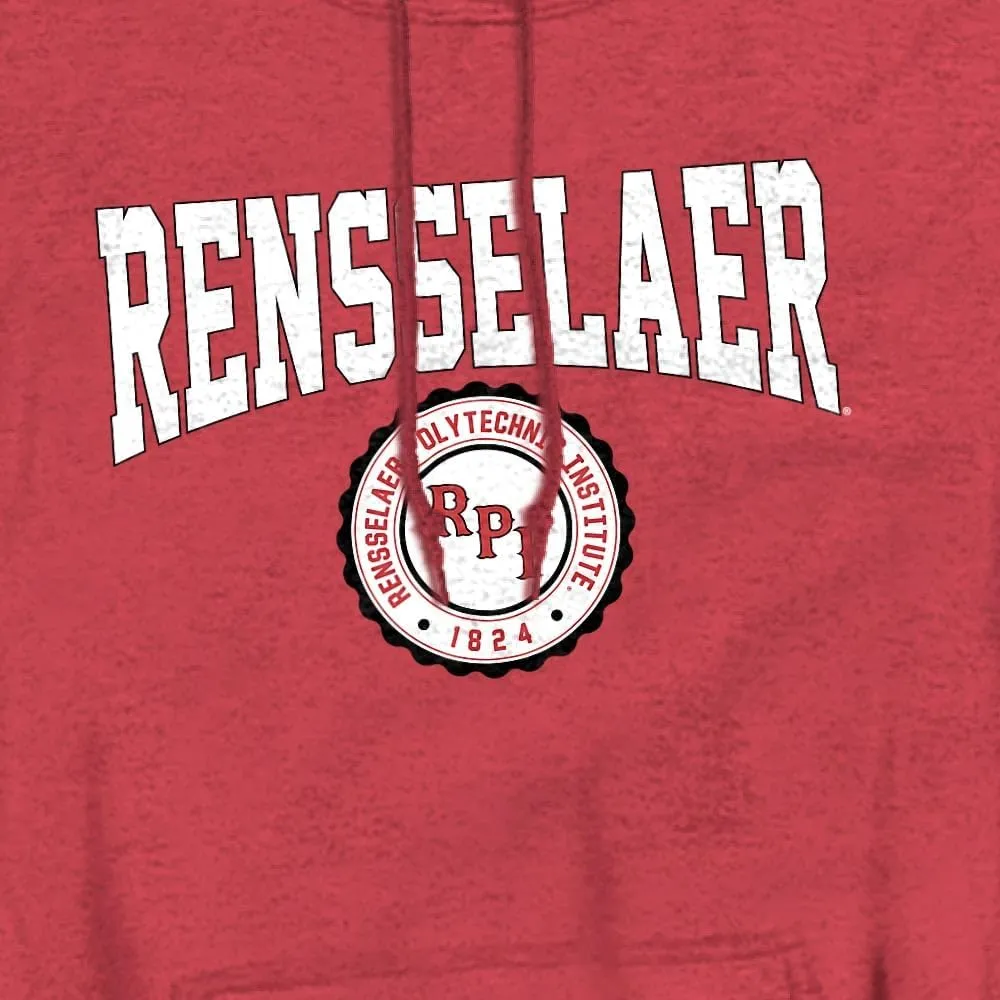 LOGOVISION Rensselaer Polytechnic Institute Collegiate Seal Unisex Adult Pull-Over Heather Hoodie
