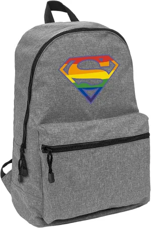 LOGOVISION Superman Rainbow Shield Logo Lightweight Backpack for Work School Daily Use Packable for Travel