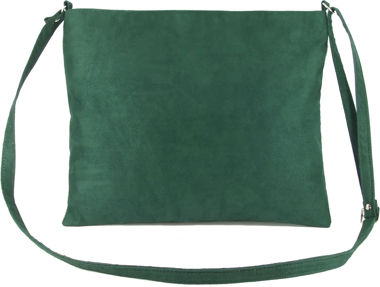 LONI Womens Hot Faux Suede Shoulder Bag Cross-Body Bag Flat with Zip-Top