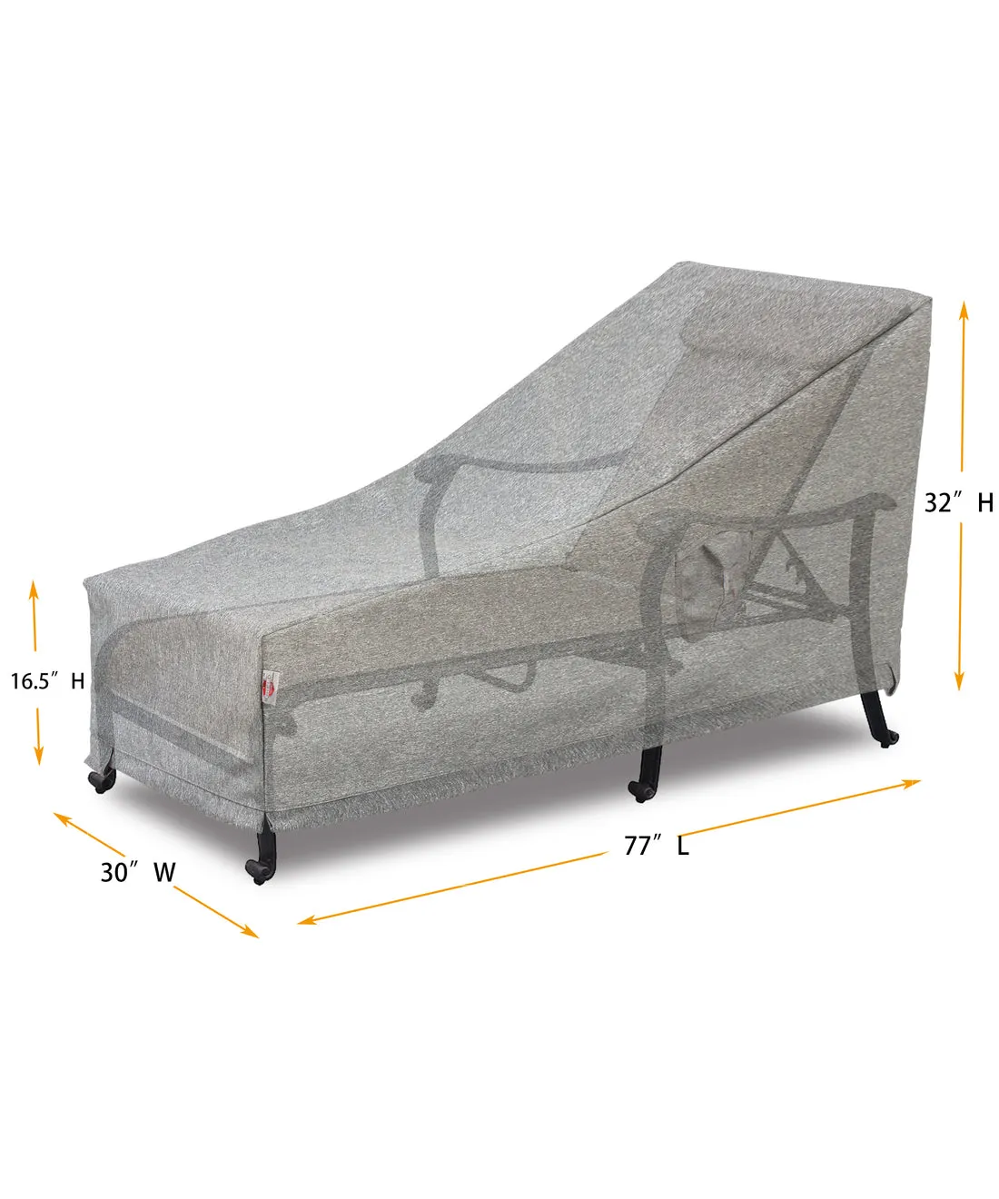 Lounge Cover Rectangle - 77" L x 30" W x 16.5''/22.5"/32'' H - Platinum By Shield