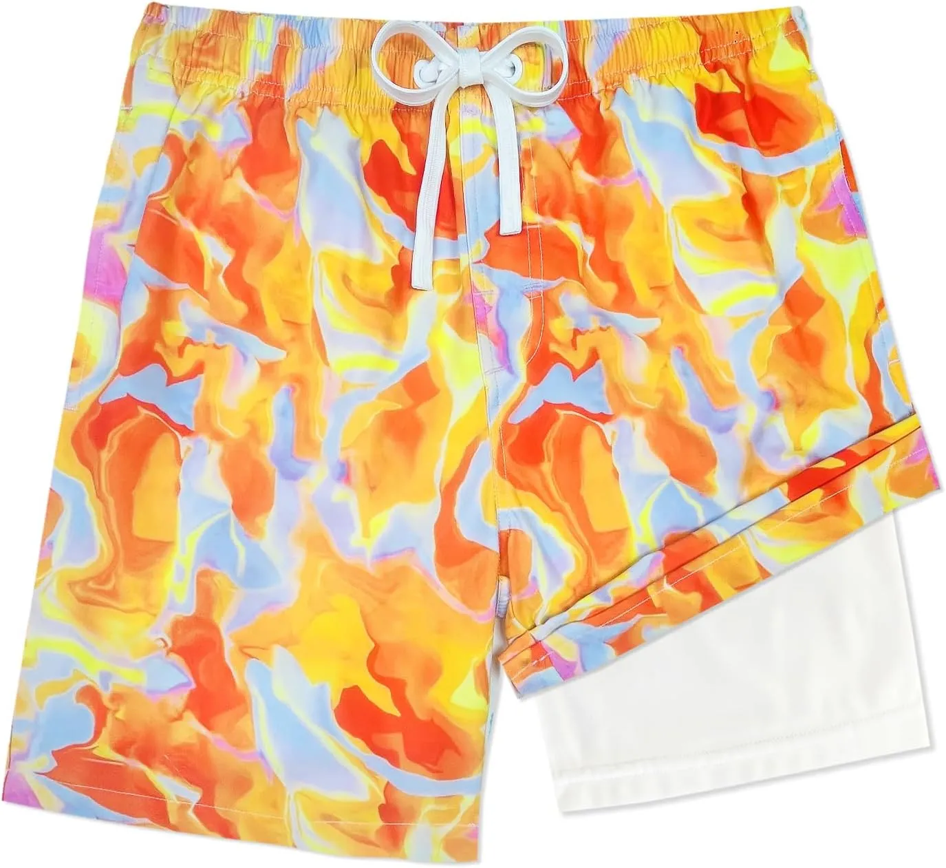 LUCOWEE Boys Swim Trunks Zipper Pockets Compression Liner Anti Chafe Swimsuit Bathing Beach Shorts Surf Quick Dry UPF 50 