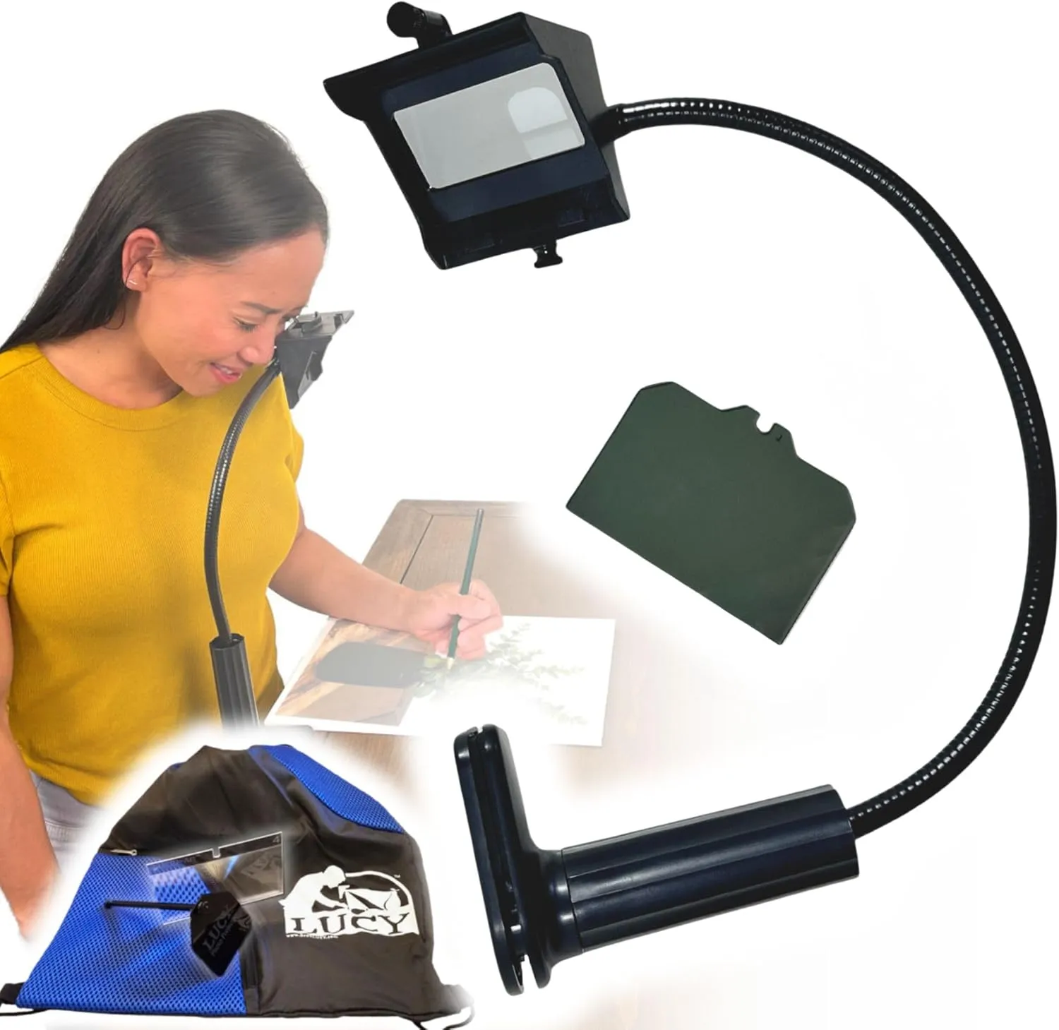 LUCY Mini Drawing Tool with Photo Enlarger & Bag by Draw LUCY | Camera Lucida Photo Enlarging Accessory for Painting | LUCY Drawing Projector for Artists | Artistic Aid - Drawing Tool for Artists