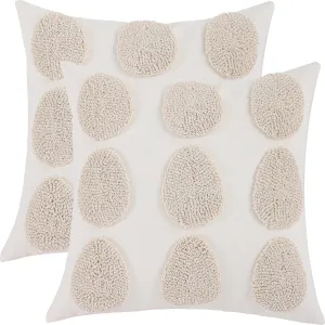 LUOYEHK Easter Pillow Covers 18x18 Set of 2 Farmhouse Rustic Cute Easter Eggs Decorative Throw Pillows Spring Canvas Embroidery Cushion Covers for Couch Sofa Bed Living Room