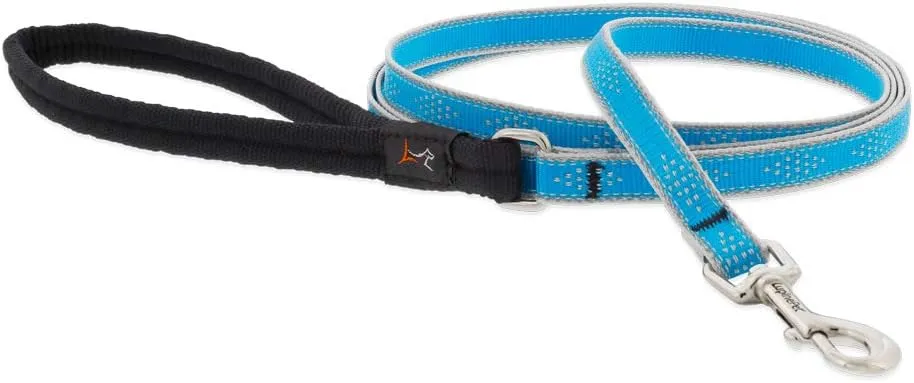 Lupine Reflective Dog Leash 4-Foot by 1/2" Wide Blue Diamond