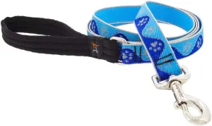 Lupine Reflective Dog Leash 6-Foot by 1" Wide Blue Paws