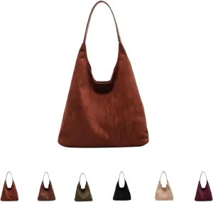 Luxury Suede Tote Bag for Women - Spacious Work & Travel Purse with Magnetic Closure
