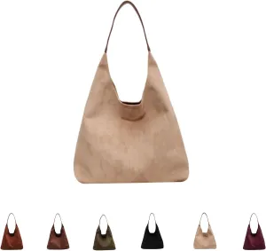 Luxury Suede Tote Bag for Women - Spacious Work & Travel Purse with Magnetic Closure