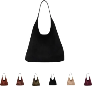 Luxury Suede Tote Bag for Women - Spacious Work & Travel Purse with Magnetic Closure
