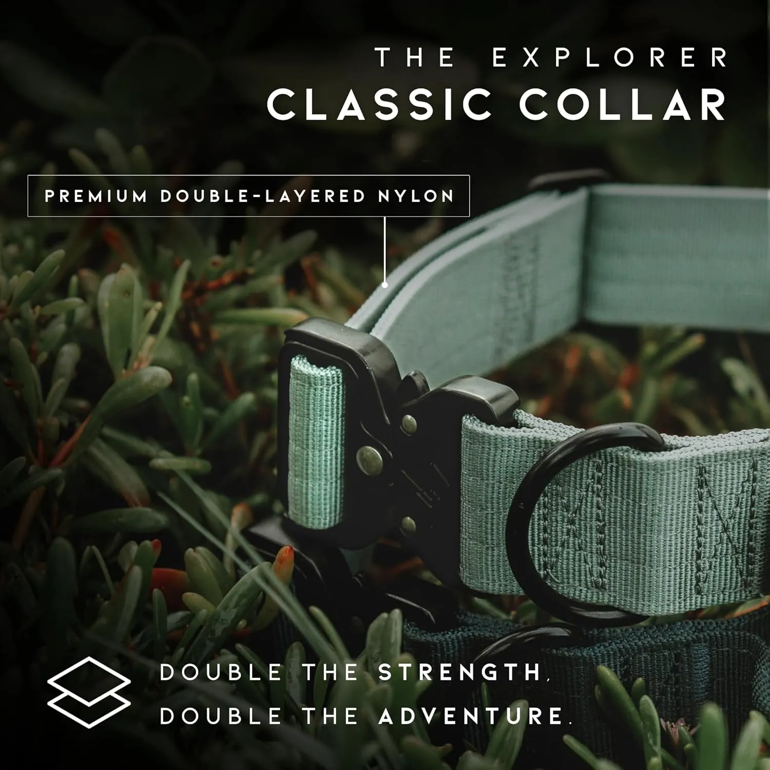 Made to ROAM Premium Dog Collar - Adjustable Heavy Duty Nylon Collar with Quick-Release Metal Buckle (Oregon Haze, Classic Size 4)