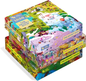 Magic Puzzles 3-Pack • Series Three • The Secret Soup, The Puzzled Patron, & The Gnomes' Homes • 1000 Piece Jigsaw Puzzles from The Magic Puzzle Company