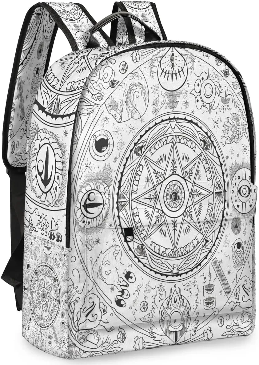 Magical Formation Print Backpack for Women Men Lightweight Laptop Backpack Carry on Backpacks Casual Shoulder Bag with Adjustable Shoulder Strap for Travel Gym Work