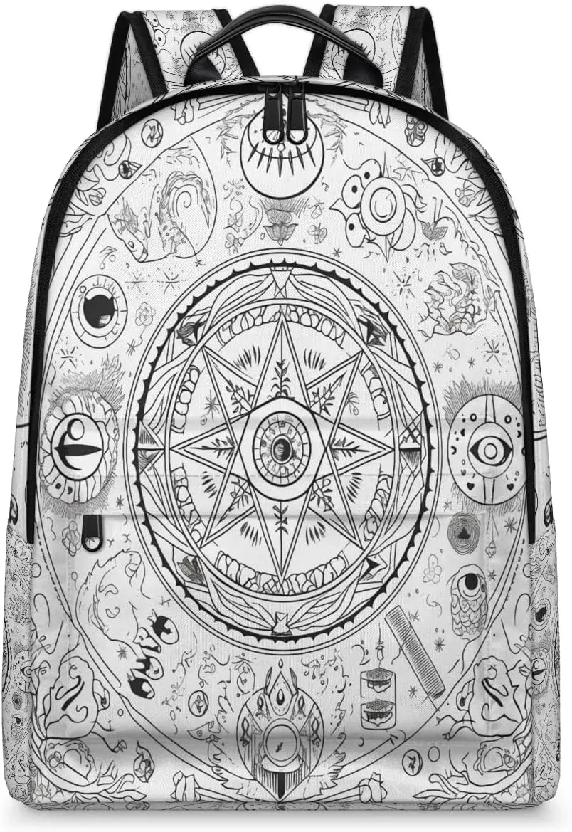 Magical Formation Print Backpack for Women Men Lightweight Laptop Backpack Carry on Backpacks Casual Shoulder Bag with Adjustable Shoulder Strap for Travel Gym Work