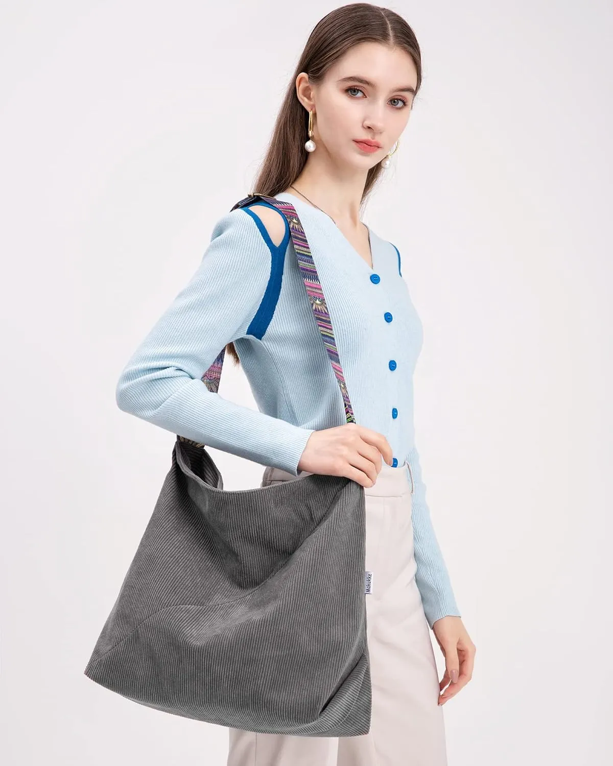 Makukke Tote Bag Women Large Crossbody Bag Stylish Handbag for Women Corduroy Hobo Bag Fashion shoulder Bag Purse
