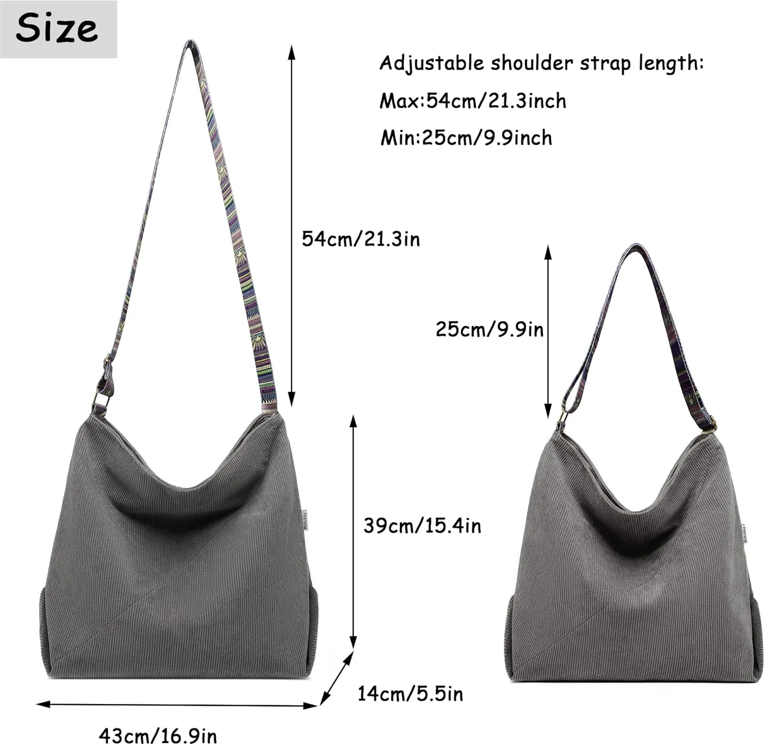 Makukke Tote Bag Women Large Crossbody Bag Stylish Handbag for Women Corduroy Hobo Bag Fashion shoulder Bag Purse