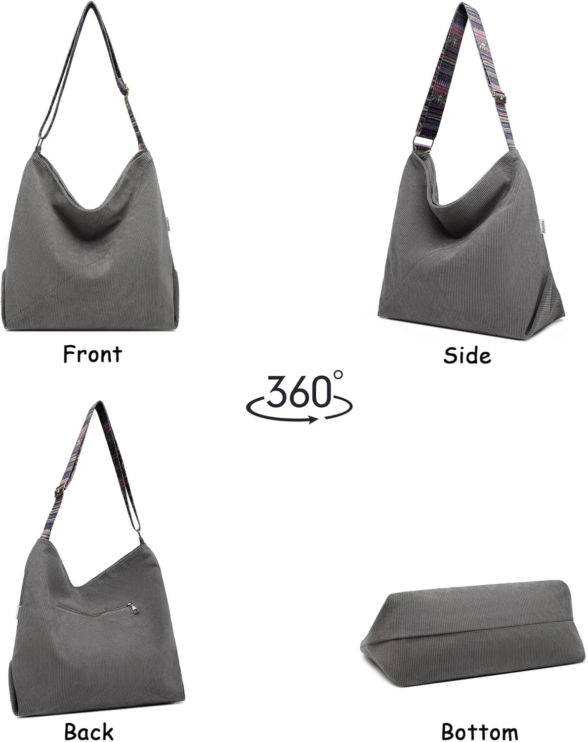 Makukke Tote Bag Women Large Crossbody Bag Stylish Handbag for Women Corduroy Hobo Bag Fashion shoulder Bag Purse