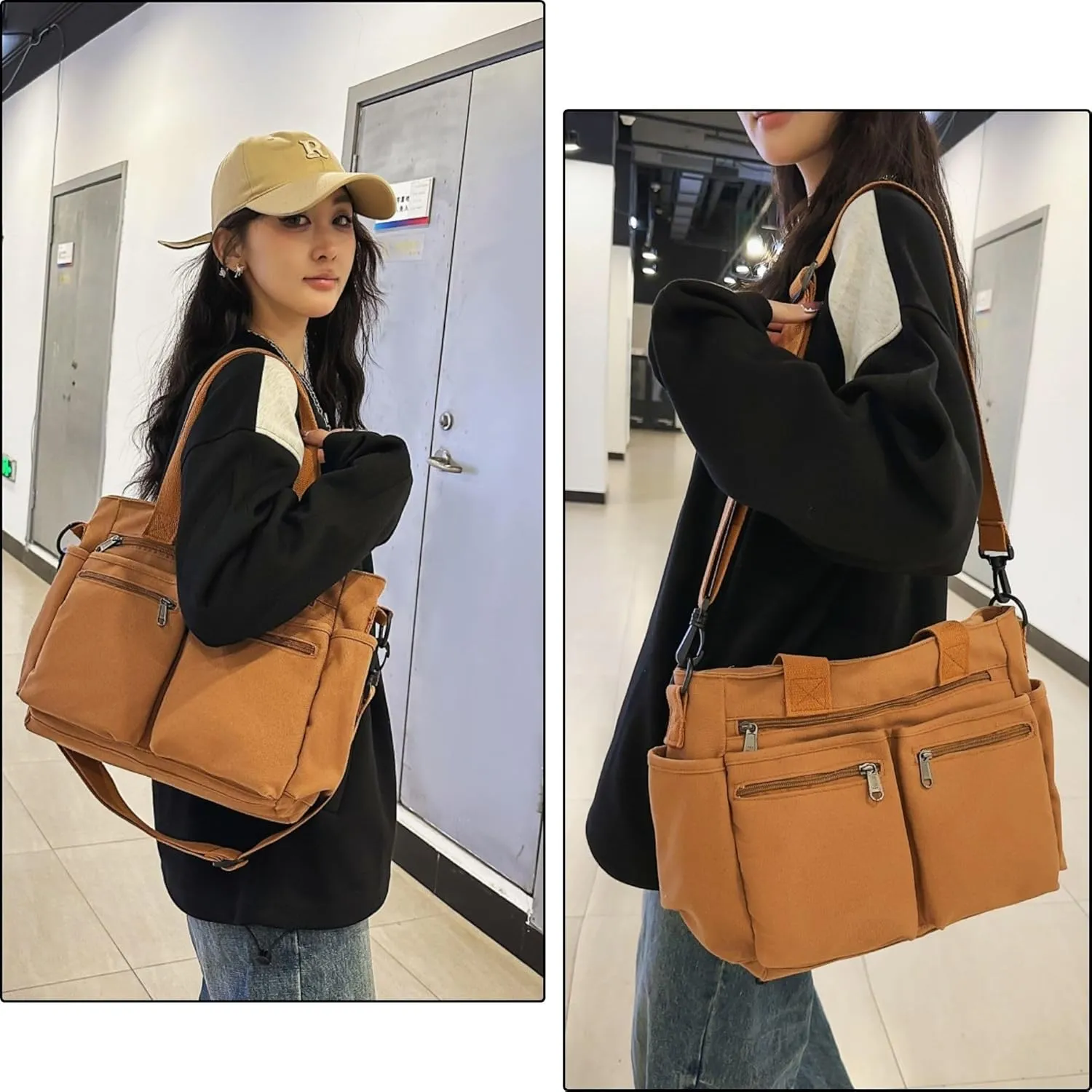 Makukke Tote Bag Women Large Crossbody Bag Stylish Handbag for Women Corduroy/Canvas Hobo Bag Fashion shoulder Bag Purse