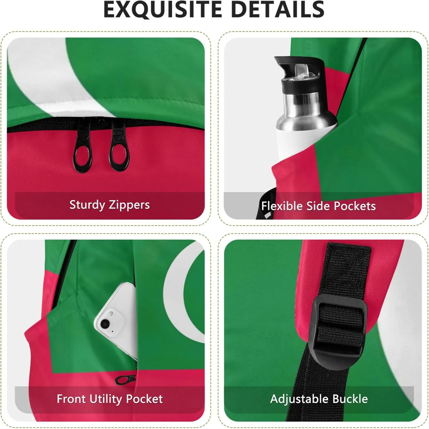 Maldives Flag Casual Backpacks for Women Cute Cool Bookbag Backpack for School