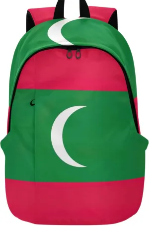 Maldives Flag Casual Backpacks for Women Cute Cool Bookbag Backpack for School