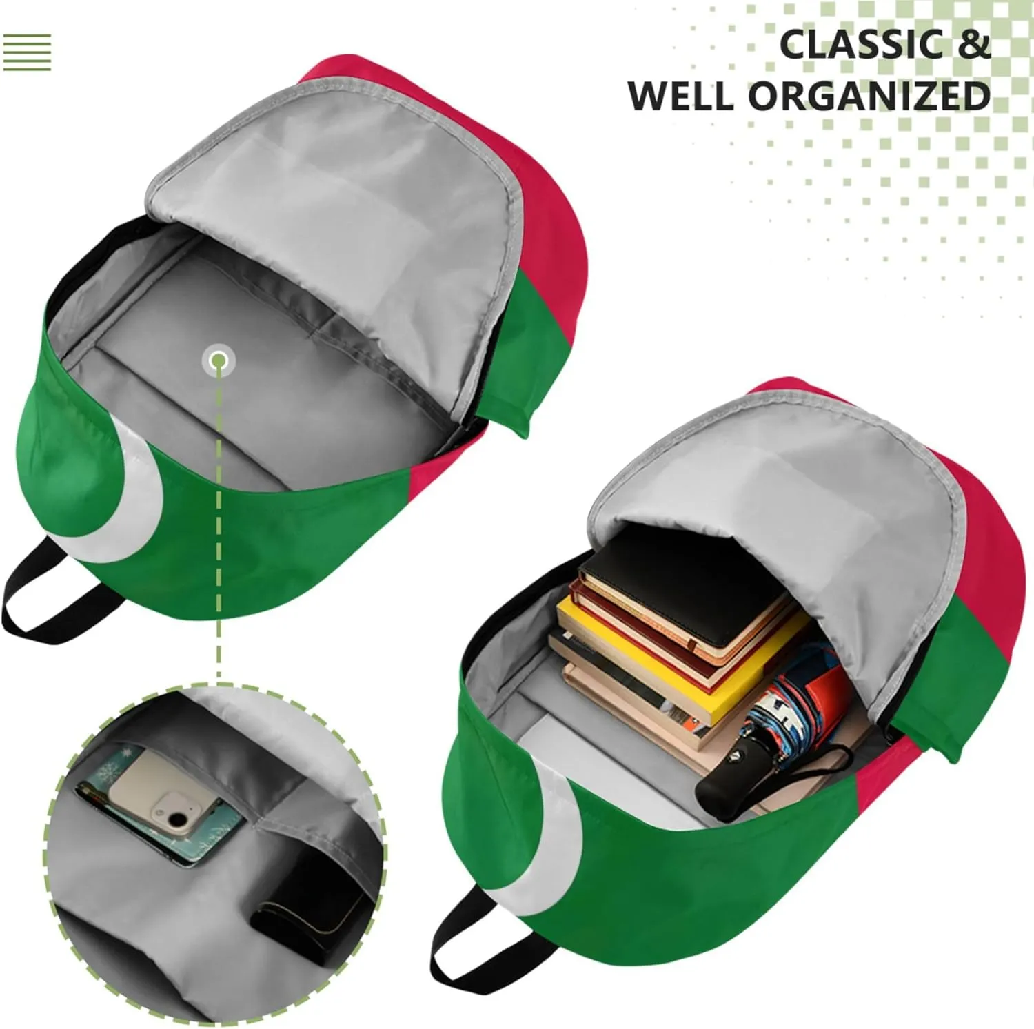 Maldives Flag Casual Backpacks for Women Cute Cool Bookbag Backpack for School