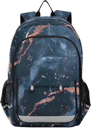 Marble Patterns Print Backpack for Boys Middle-School Elementary Bookbags 20325485