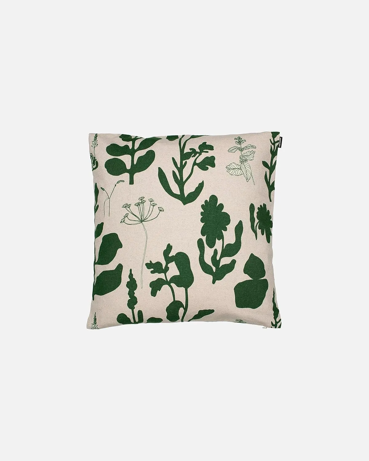 MARIMEKKO Pieni Elokuun Varjot Cotton Pillow Cover (Canvas and Green) – Refine Your Home Décor with Our Square Cushion Cover W/Side Zip Closure — Modern Pillow Covers 20x20 inches