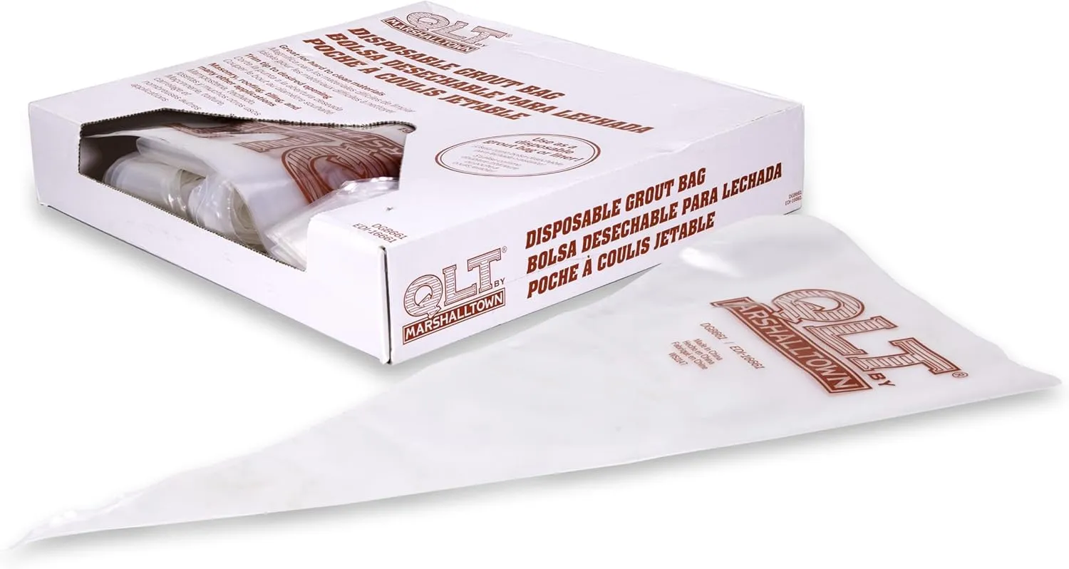 MARSHALLTOWN QLT Grout Bags, Pack of 50 Disposable Mortar Bags, DGB661