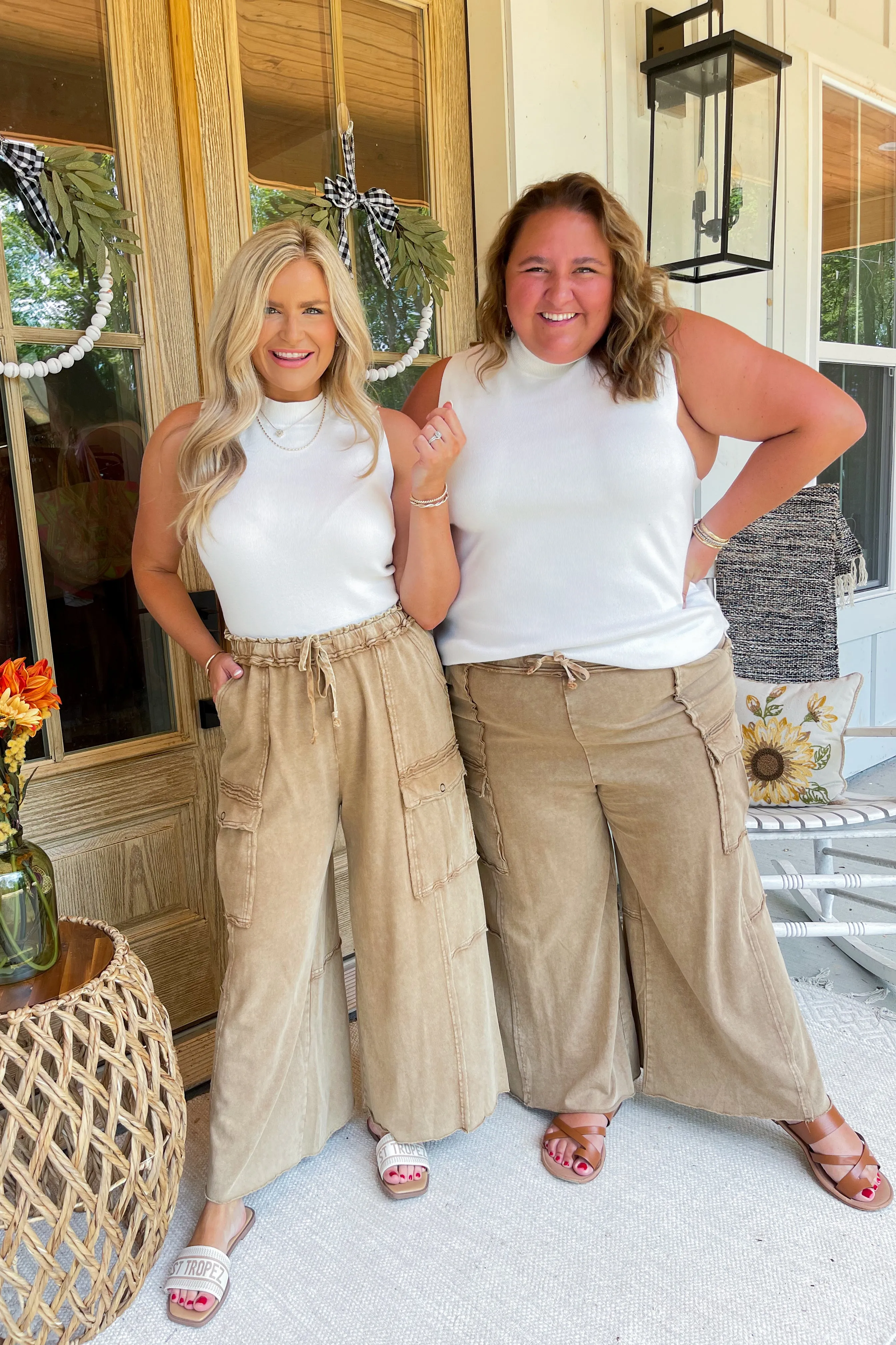 Mateo Mineral Washed Wide Leg Cargo Pants [S-3X]