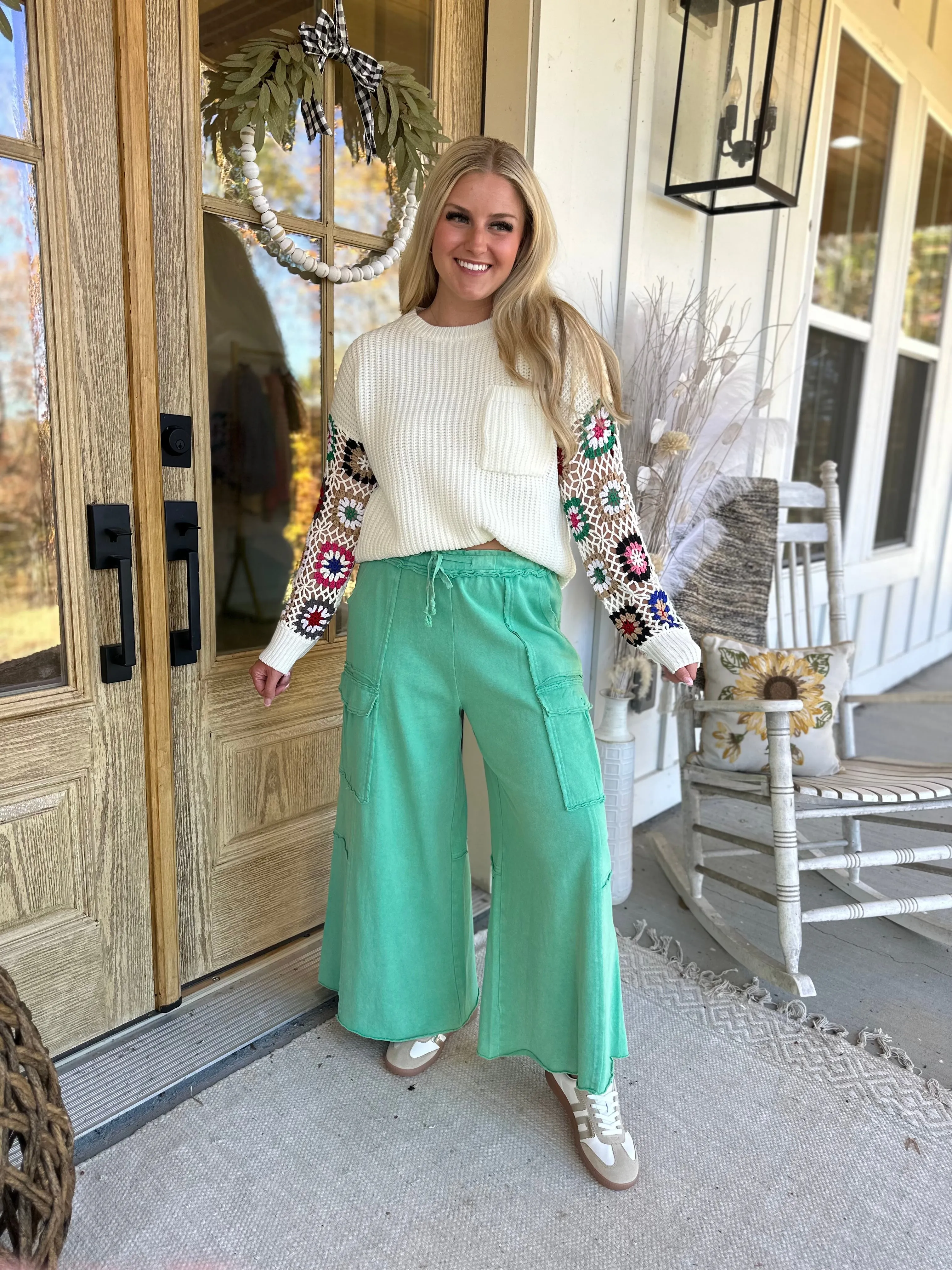 Mateo Mineral Washed Wide Leg Cargo Pants [S-3X]