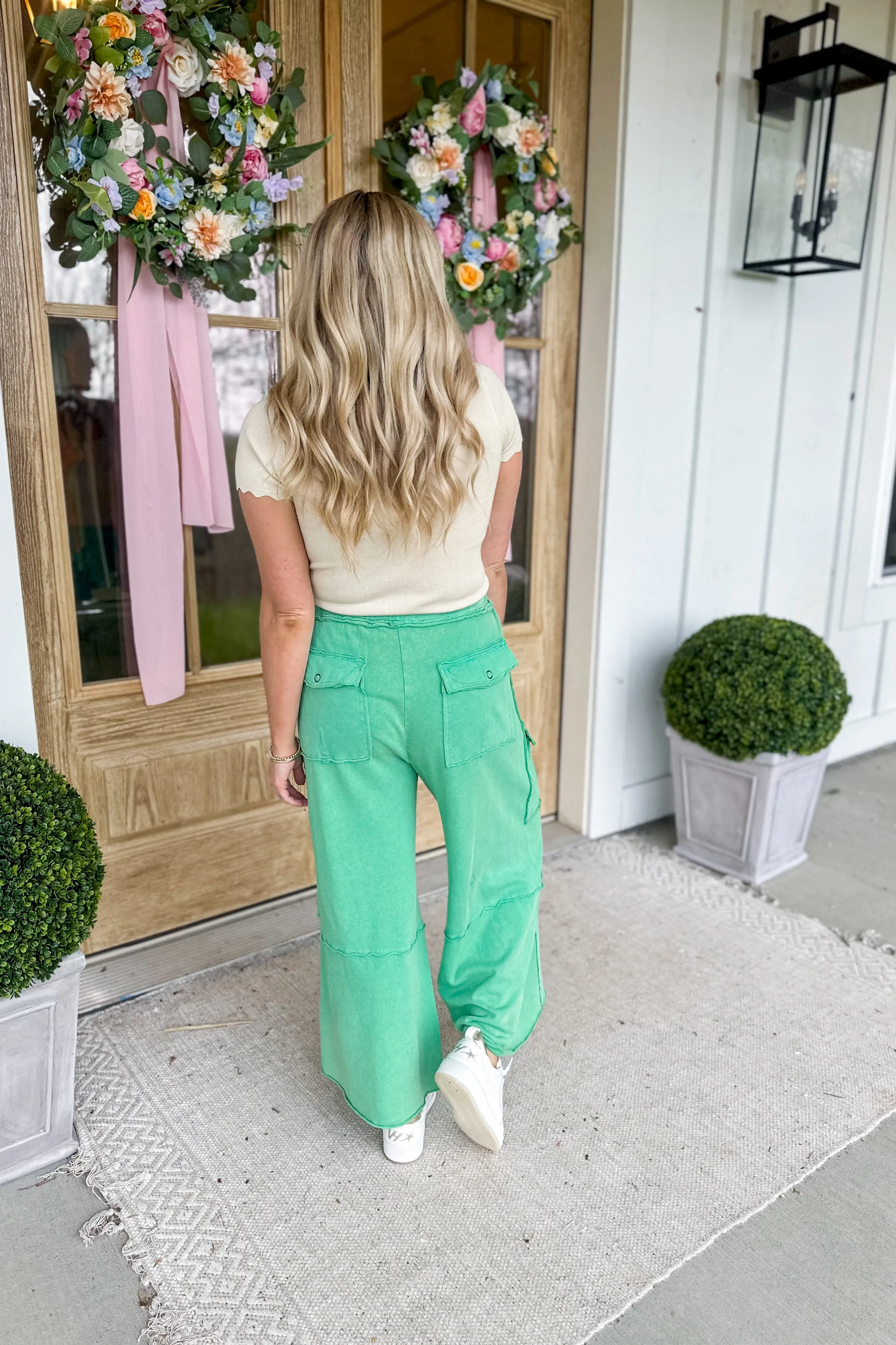 Mateo Mineral Washed Wide Leg Cargo Pants [S-3X]