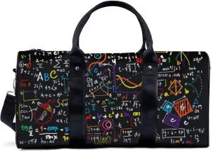 Mathematical Formula Diagram Travel Luggage Duffel Bag with Adjustable Strap Science Topics Sports Bag Lightweight Canvas Gym Tote Bag for Men and Women