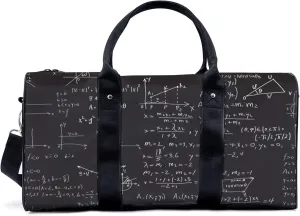 Mathematical Formula Travel Luggage Duffel Bag with Adjustable Strap Number Sign Sports Bag Lightweight Canvas Gym Tote Bag for Men and Women