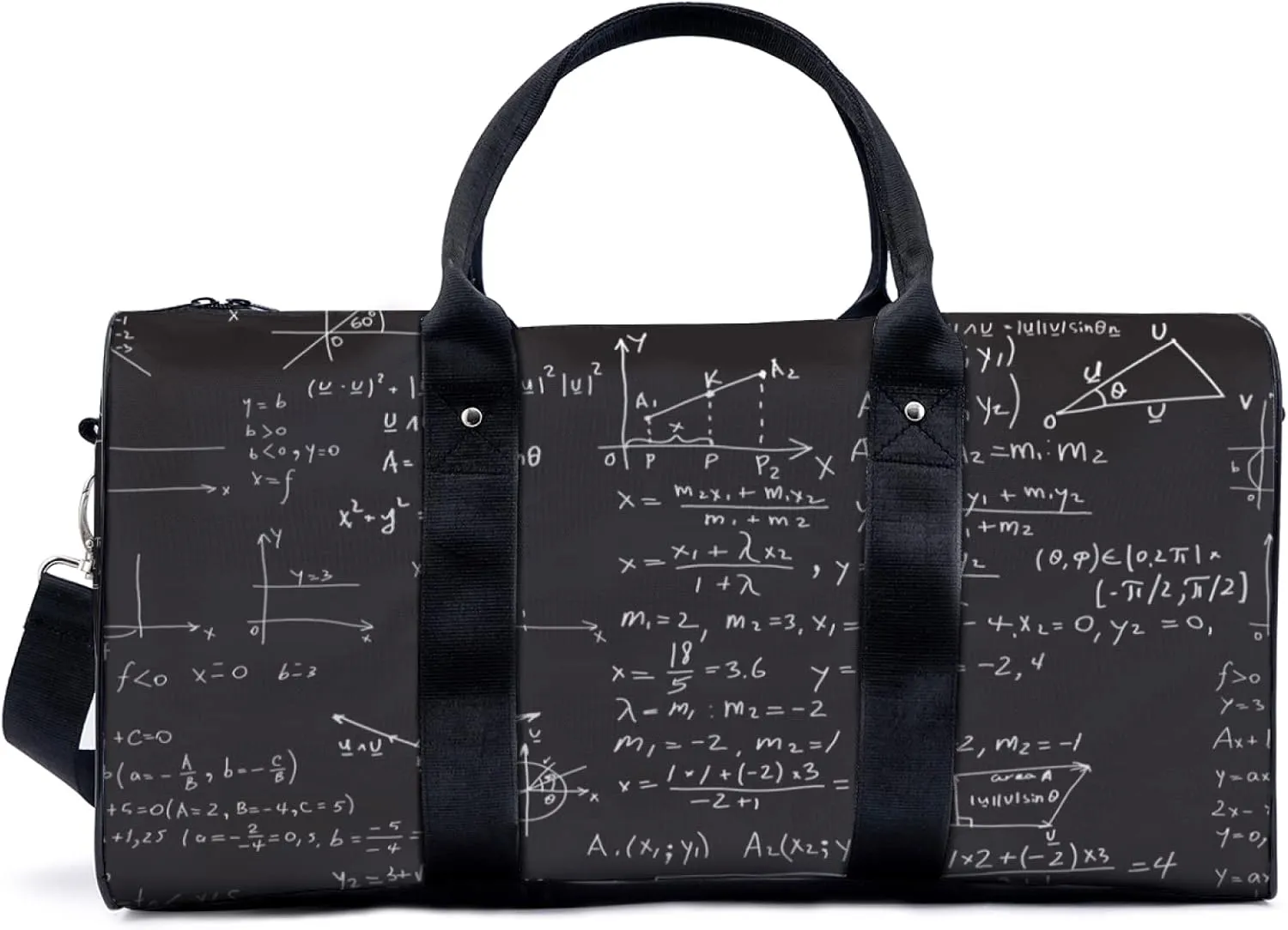 Mathematical Formula Travel Luggage Duffel Bag with Adjustable Strap Number Sign Sports Bag Lightweight Canvas Gym Tote Bag for Men and Women