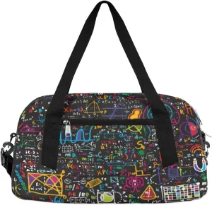 Mathematics Formula Subject Kids Duffle Bag for Boys Girls Overnight Travel Bag Kids Duffel Bags Ballet Weekender Bag for School Gym Sport Sleepover Carry On Bag