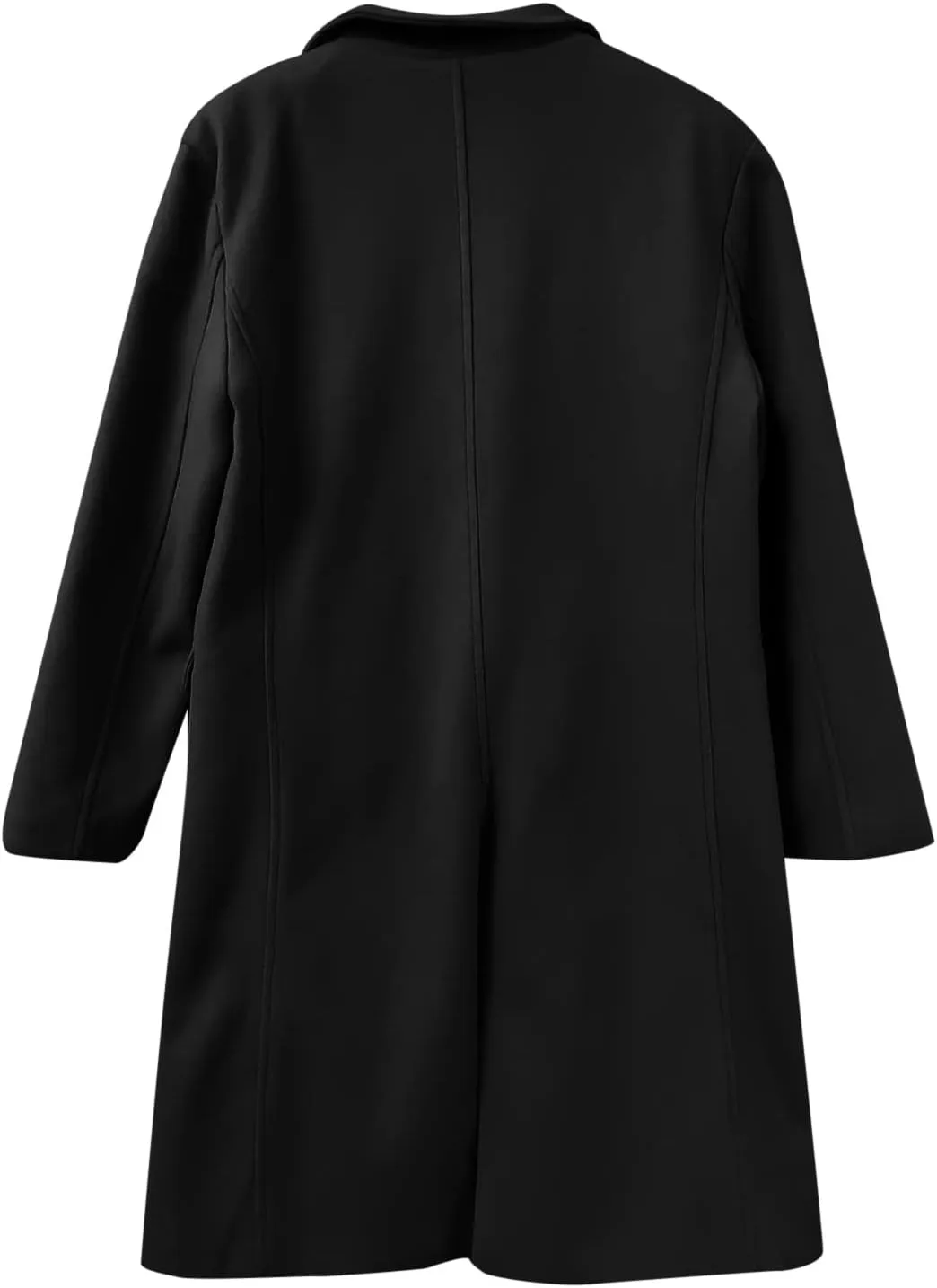 Men's Casual Trench Coat Slim Fit Notched Collar Mid Long Jacket Loose Blend Overcoat Business Warm Winter Coat