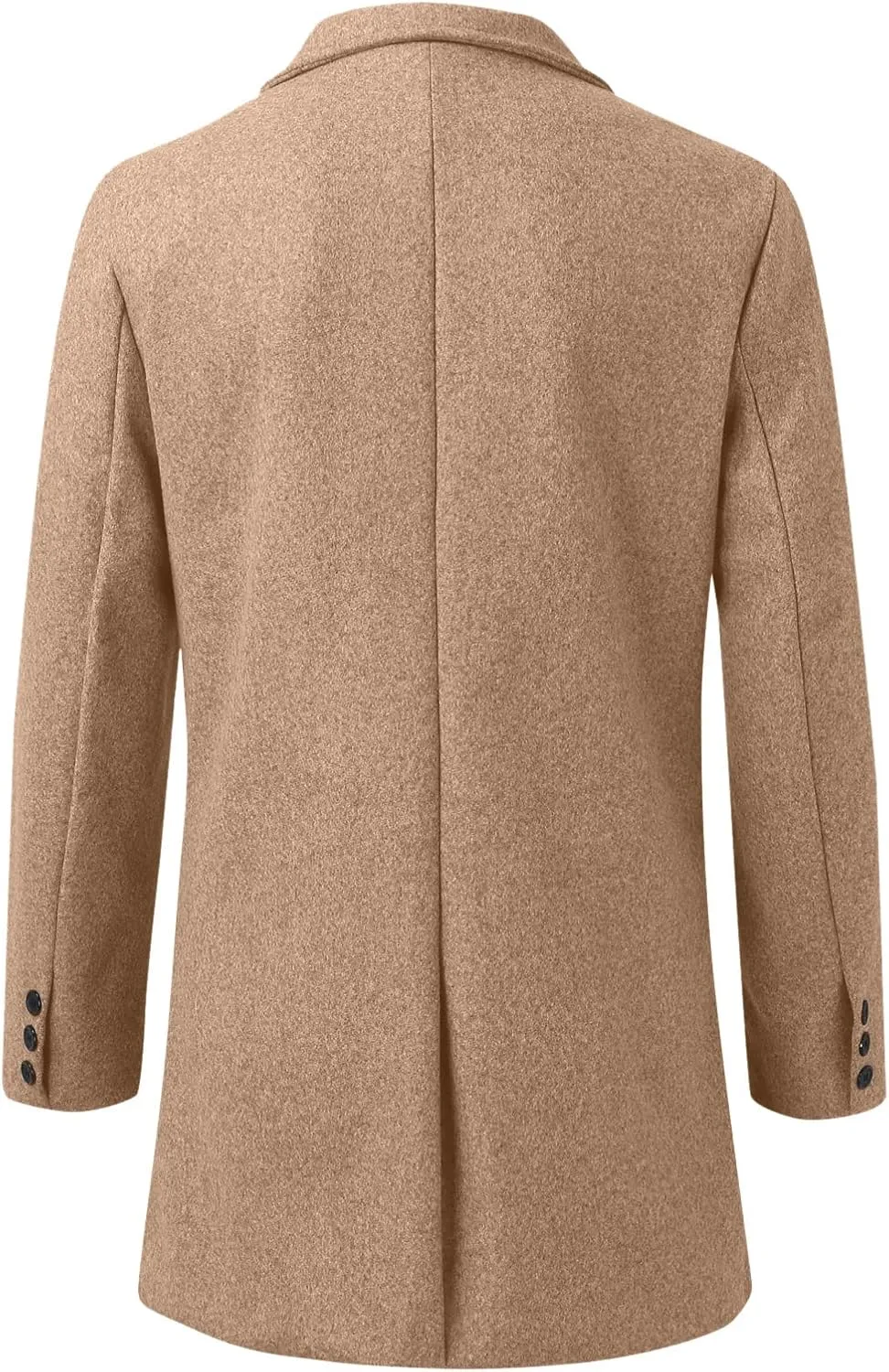 Men's Casual Trench Coat Slim Fit Notched Collar Mid Long Jacket Loose Blend Overcoat Business Warm Winter Coat