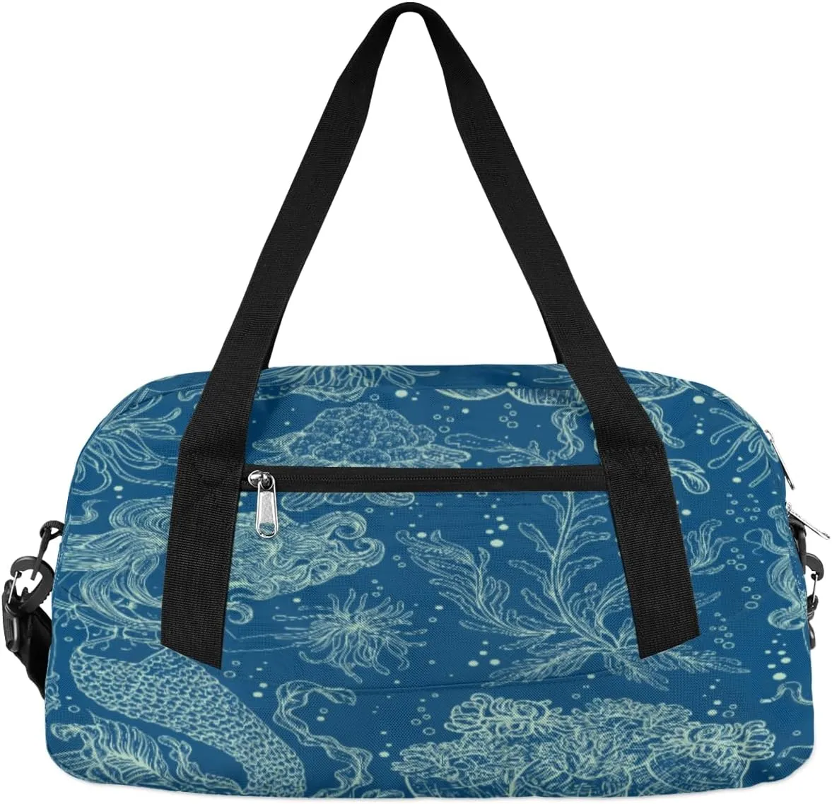 Mermaid Seaweed Kids Duffle Bag for Boys Girls Overnight Travel Bag Kids Duffel Bags Ballet Weekender Bag for School Gym Sport Sleepover Carry On Bag