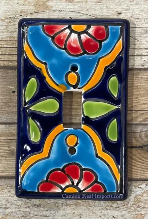 Mexican Talavera Pottery Single Toggle Switch Plate TTSP018