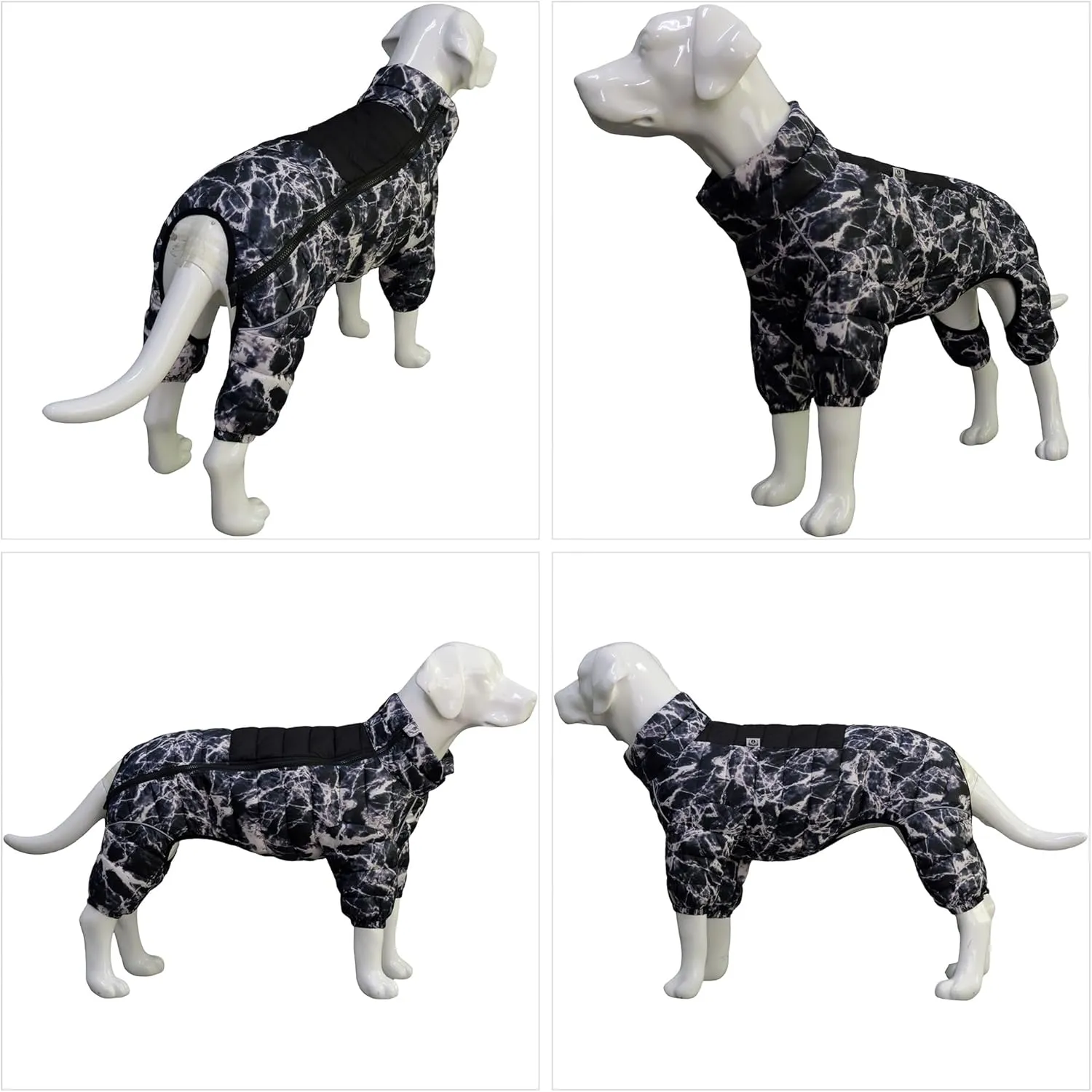miai Warm Dog Jacket, Waterproof Windproof Reflective Vest, Zippered Adjustable Outdoor Snow Jacket for Small to Large Dogs - Black XL
