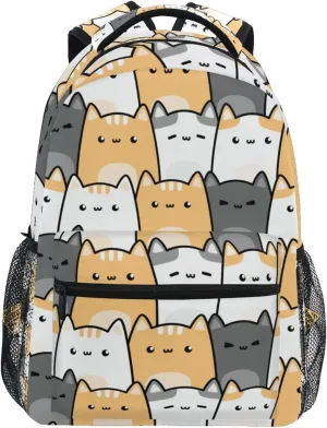 Miaoquhe Cute Cats Backpack for Girls Teenage, Cartoon Animal Backpacks Waterproof Durable School Backpack Personalized Laptop for Hiking Traveling Camping