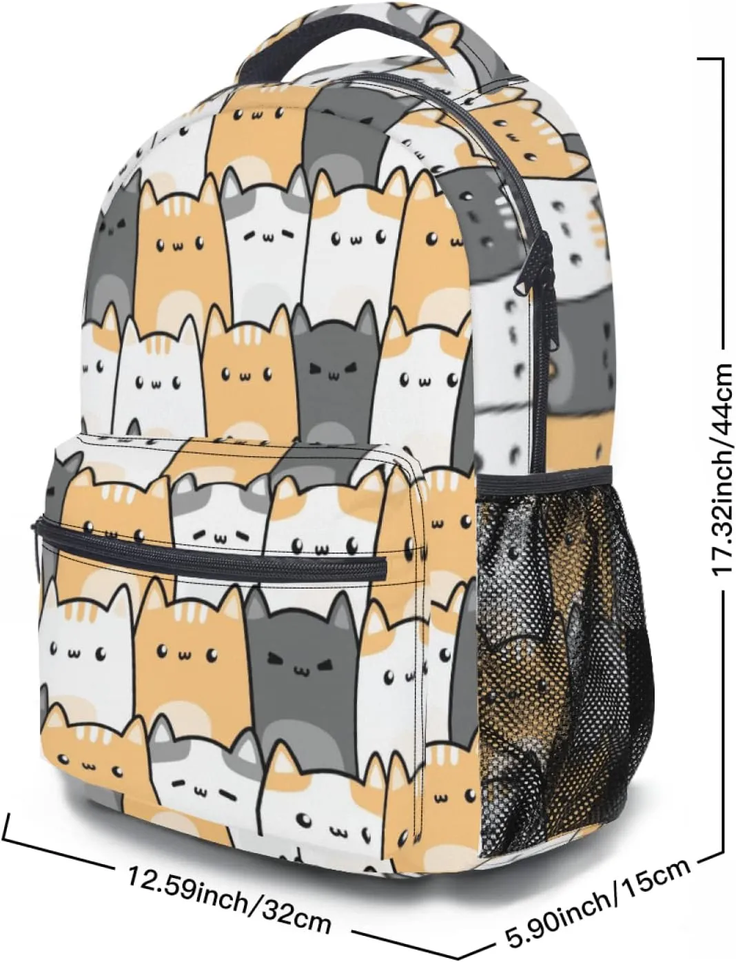 Miaoquhe Cute Cats Backpack for Girls Teenage, Cartoon Animal Backpacks Waterproof Durable School Backpack Personalized Laptop for Hiking Traveling Camping