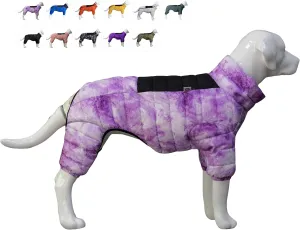Micai Dog Warm Jacket, Waterproof Windproof Reflective Vest, Zippered Adjustable Outdoor Snow Jacket for Small to Large Dogs, Purple XL