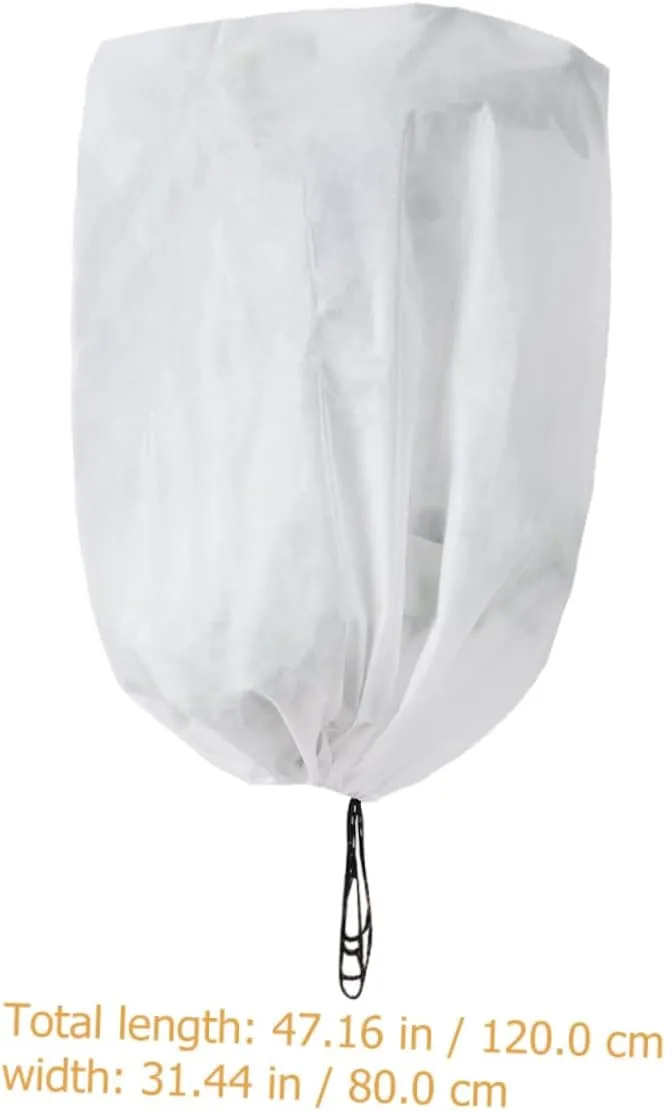 Mikikit 2pcs Plant Protection Bag Multiple Protective Freeze Freezing Plants Non-Wove Shrub Jackets Cover for Guard Protector Potted Insulate Reusable from White Non-Woven Fabric