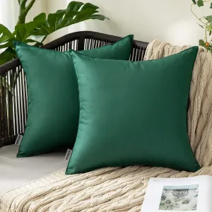 MIULEE Pack of 2 Decorative Outdoor Waterproof Pillow Covers Garden Cushion Sham Throw Pillowcase Shell for Spring Patio Tent Couch 20x20 Inch Army Green