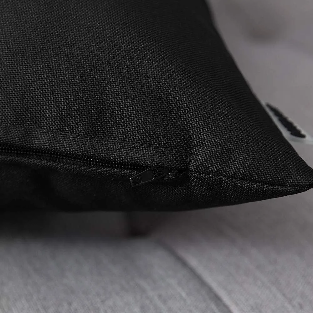 MIULEE Pack of 2 Decorative Outdoor Waterproof Pillow Covers Square Garden Cushion Sham Throw Pillowcase Shell for Spring Patio Tent Couch 20x20 Inch Black