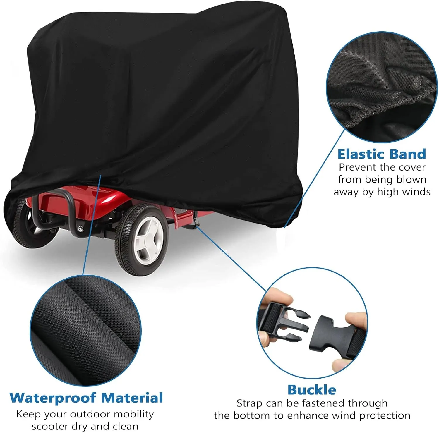 Mobility Scooter Cover - Waterproof, Heavy Duty All-Weather Protection - 48 x 22 x 38 Inch