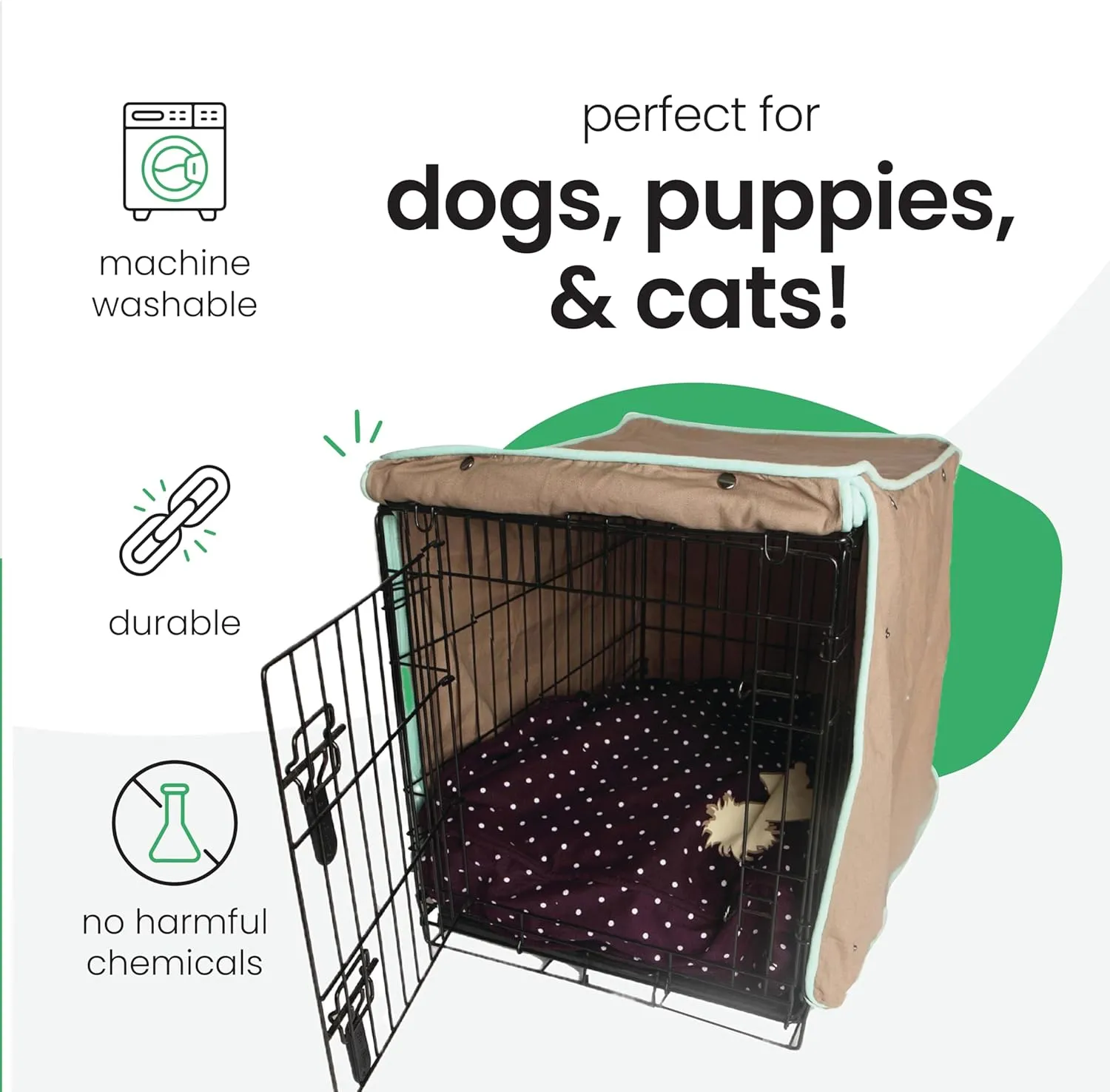 Molly Mutt Wild Horses Dog Crate Cover, 100% Cotton Canvas Cover with 2 Roll-Up Panels, Ideal for Dog or Cat Crate, Durable, Washable, and Free of Harmful Chemicals, 30" x 21" x 24"