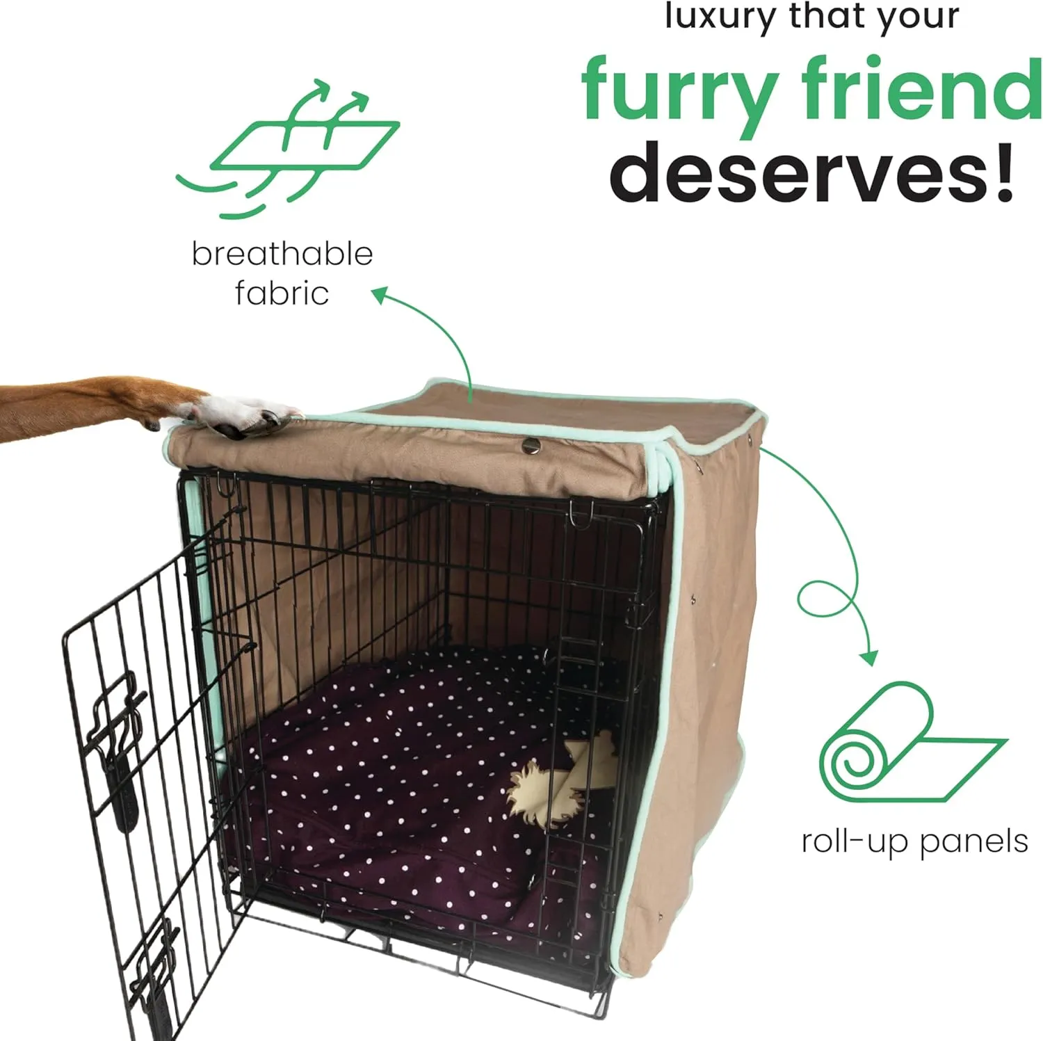 Molly Mutt Wild Horses Dog Crate Cover, 100% Cotton Canvas Cover with 2 Roll-Up Panels, Ideal for Dog or Cat Crate, Durable, Washable, and Free of Harmful Chemicals, 30" x 21" x 24"
