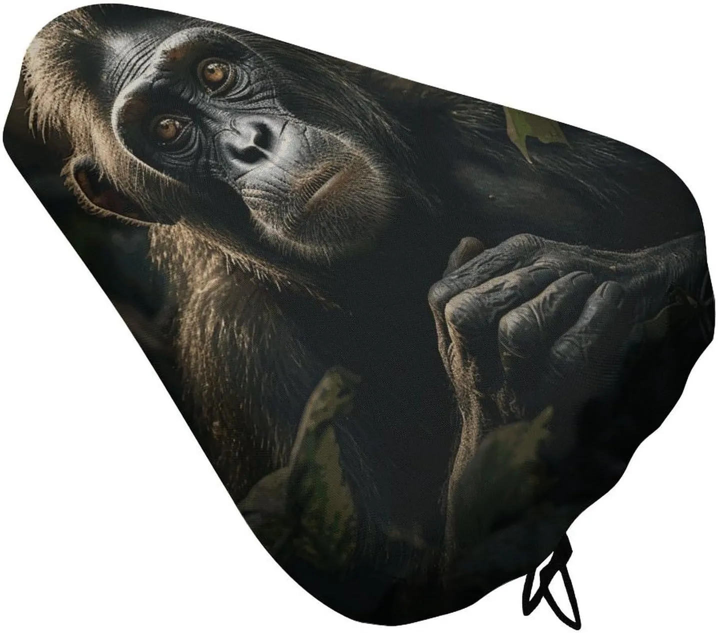 Monkey in Jungle Bike Seat Cover Water-Repellent Exercise Bike Seat Cushion Bicycle Saddle Cover with Drawstring Rain Snow Dust Covers for City Mountain Road Biking