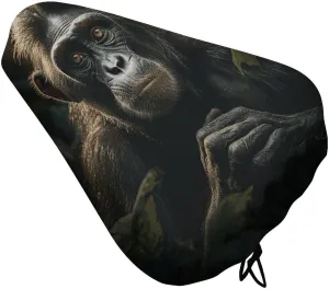 Monkey in Jungle Bike Seat Cover Water-Repellent Exercise Bike Seat Cushion Bicycle Saddle Cover with Drawstring Rain Snow Dust Covers for City Mountain Road Biking